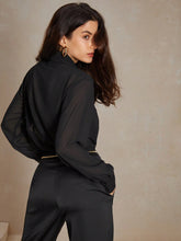 Anewsta Ultra-Thin Sexy Casual Sheer Mesh Sunscreen Shirt With Patchwork Design